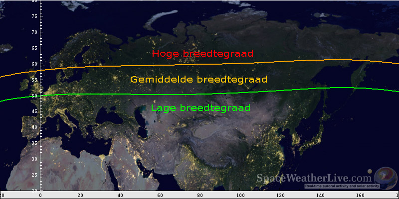 De lage, gemiddelde en hoge breedtegraad | Help | Poollicht.be