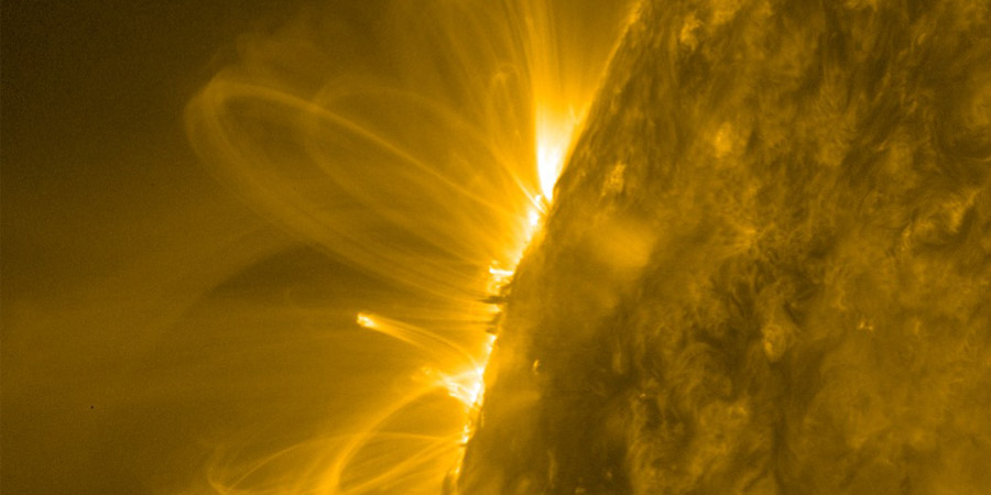 A large sunspot region is about to rotate onto the earth-facing disk