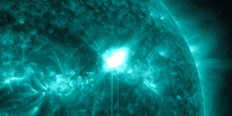 M4.2 solar flare with earth-directed CME