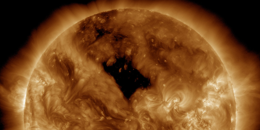 Coronal hole faces Earth
